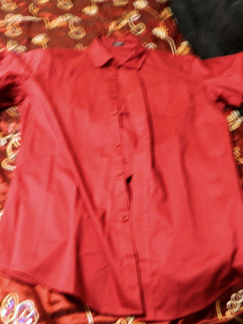 Men's Long-Sleeve Red Dress Shirt